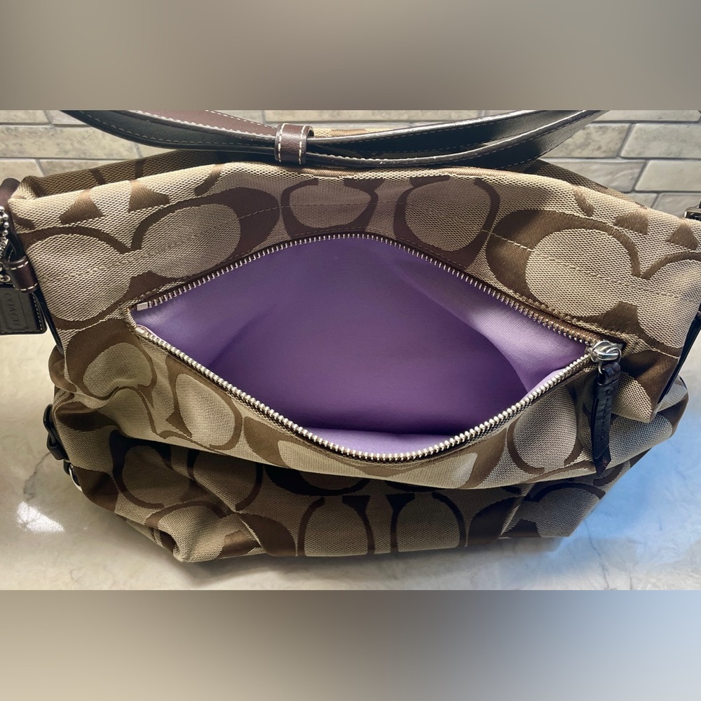 Coach Brown Signature Shoulder Bag - Picture 5 of 6